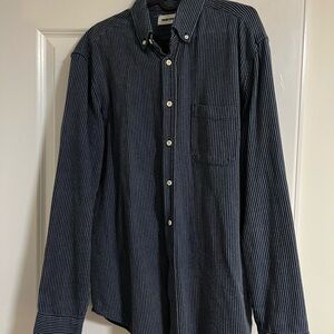 Taylor Stitch Navy Striped Casual Button Down Shirt